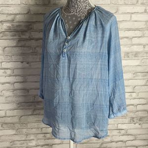 Olive & Oak Blue Lightweight Sheer Top